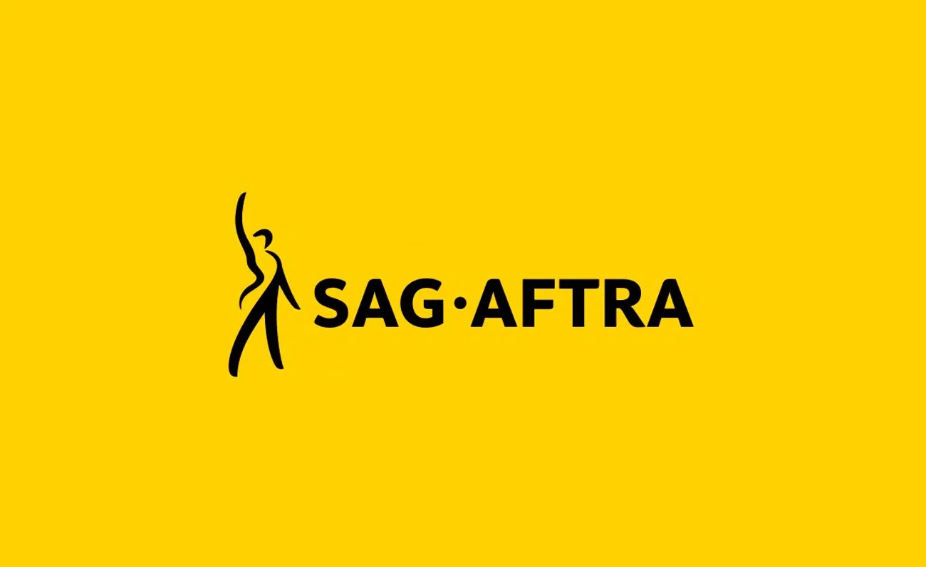 SAG-AFTRA logo with yellow background and black text.
