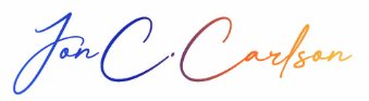 Cursive signature with gradient color effect.