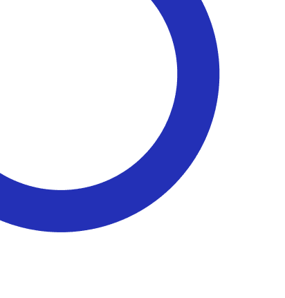 A deep blue gradient background with subtle circular patterns.